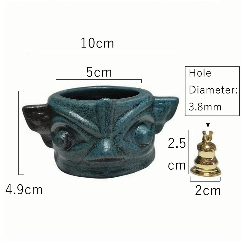 Sanxingdui Design Ceramic Incense Burner Holder with Alloy Stick, Aroma Ash Catcher Decoration Aromatherapy Burner Plate