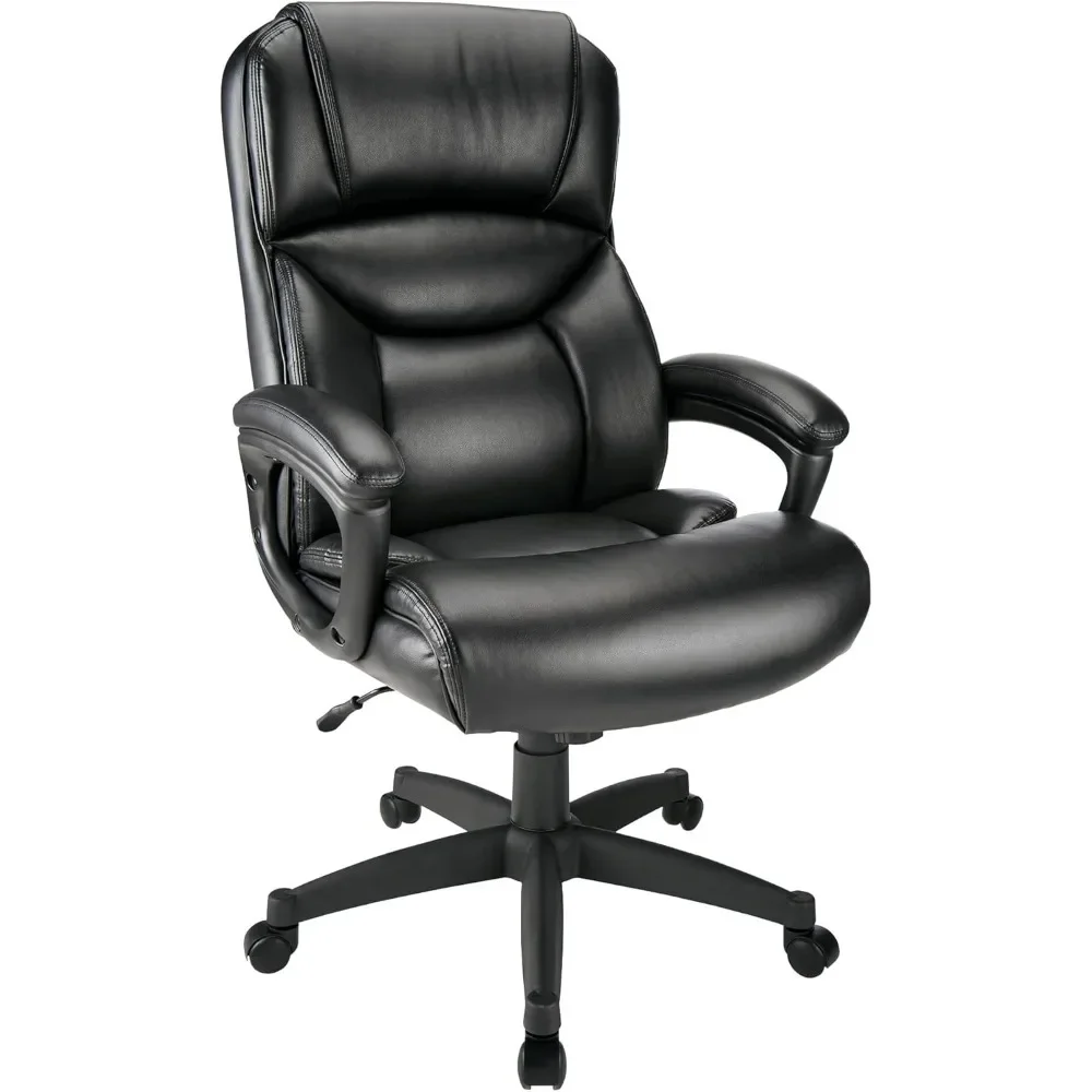 Fennington Bonded Leather High-Back Chair, Black