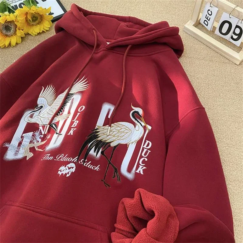 

Spring Men's Chinese Style Printed Pullover Hoodies Y2K Vintage Oversized Hooded Sweatshirt 2025 New Streetwear Fleece Hoodie