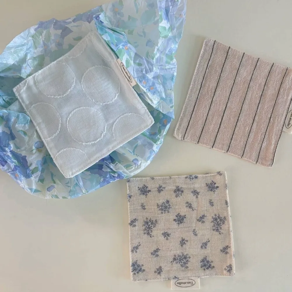 New Floral Cotton Coaster Stripe Series Bowknot Water Cup Mat Embroidery Non-Slip Western Food Mats Table Decoration