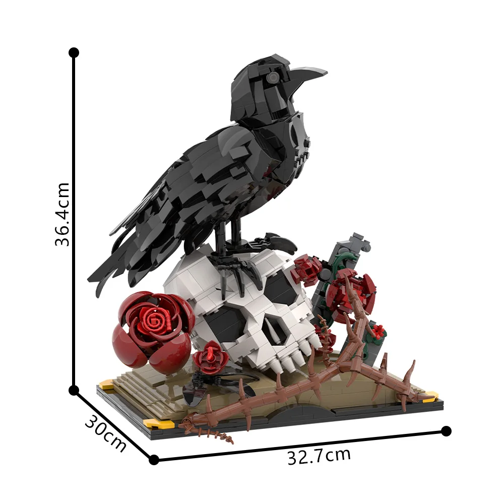 MOC Raven Model Bouwstenen Sets Slimme Raven Zwarte Vogel 3D Huisdecoratie Steentjes STEM Speelgoed Volwassenen Valentijnsdag Cadeau
