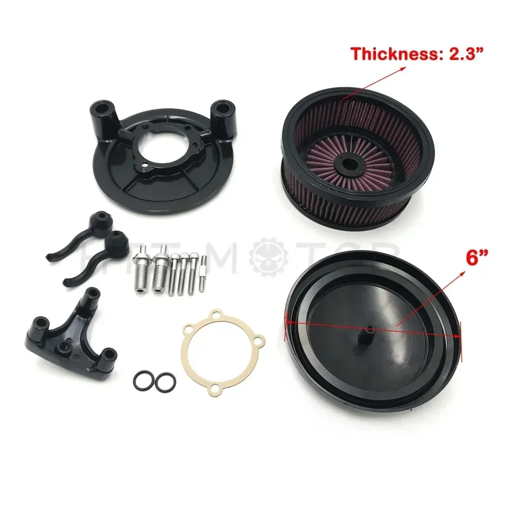 Motorcycle Gear Skull Air Intake Cleaner Kit for Harley 2007-later XL Forty Eight XL1200X Black
