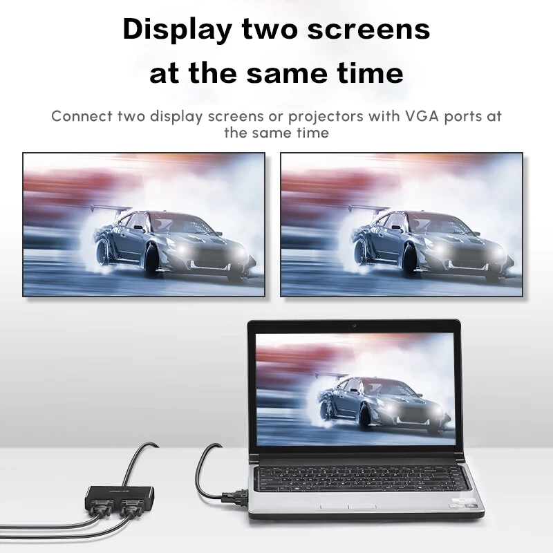 UGREEN VGA ذكر إلى 2 أنثى مقسم فيديو VGA 1 في 2 خارج التبديل دعم 1920*1440 @ 60 هرتز لشاشة تلفاز الكمبيوتر #2
