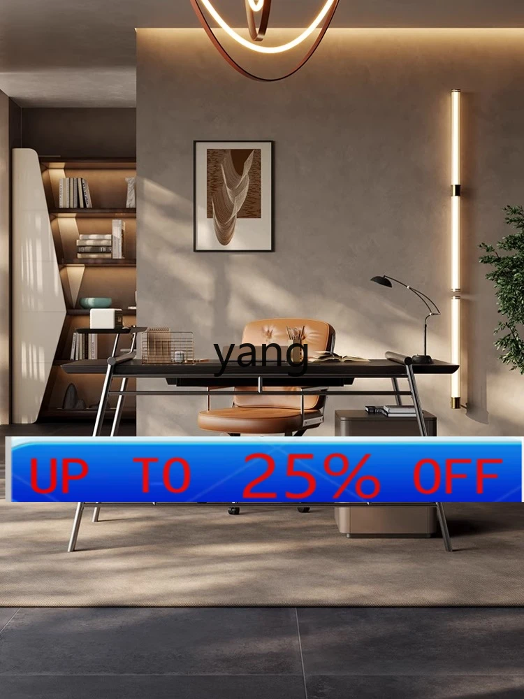 

LMsolid wood Italian minimalist desk modern minimalist living room study desk light luxury high sense