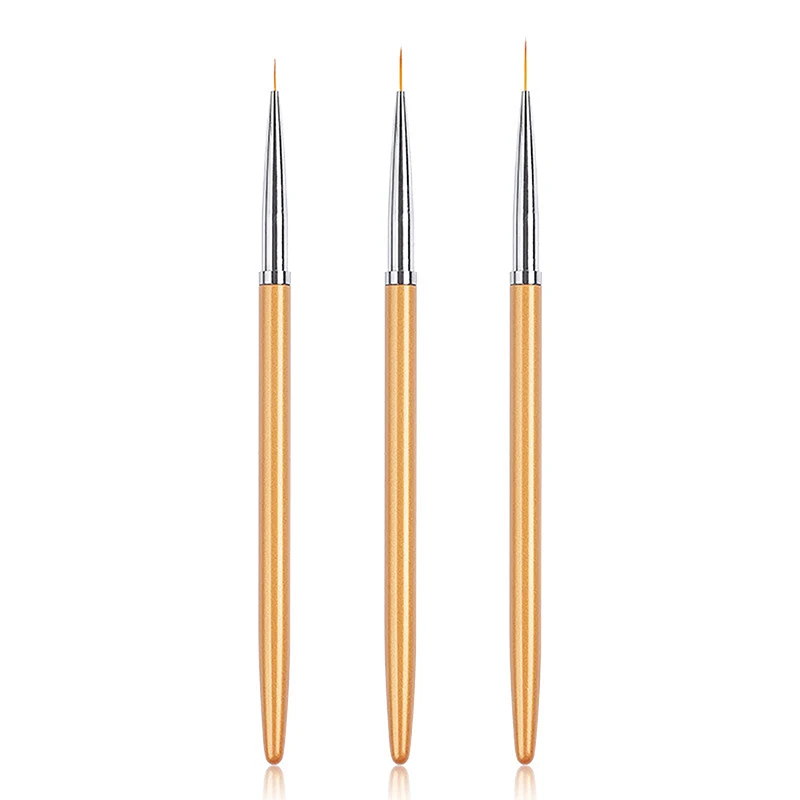 ネイルアート用フレンチブラシのセット,3つの部分,プロのマニキュアツール,DIY,描画ペン,UVジェル,絵画,サロン