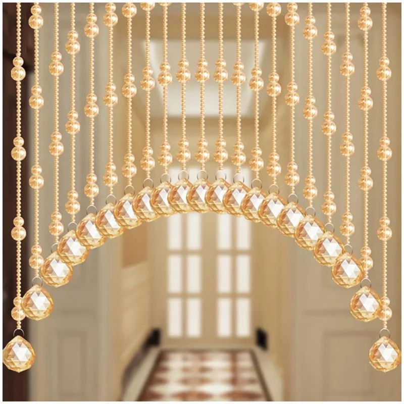 

Beaded Curtain, 21 Strings Arched Door String Curtain for Doorway, Decorative Panel Room Partition Divider Blind for Hom