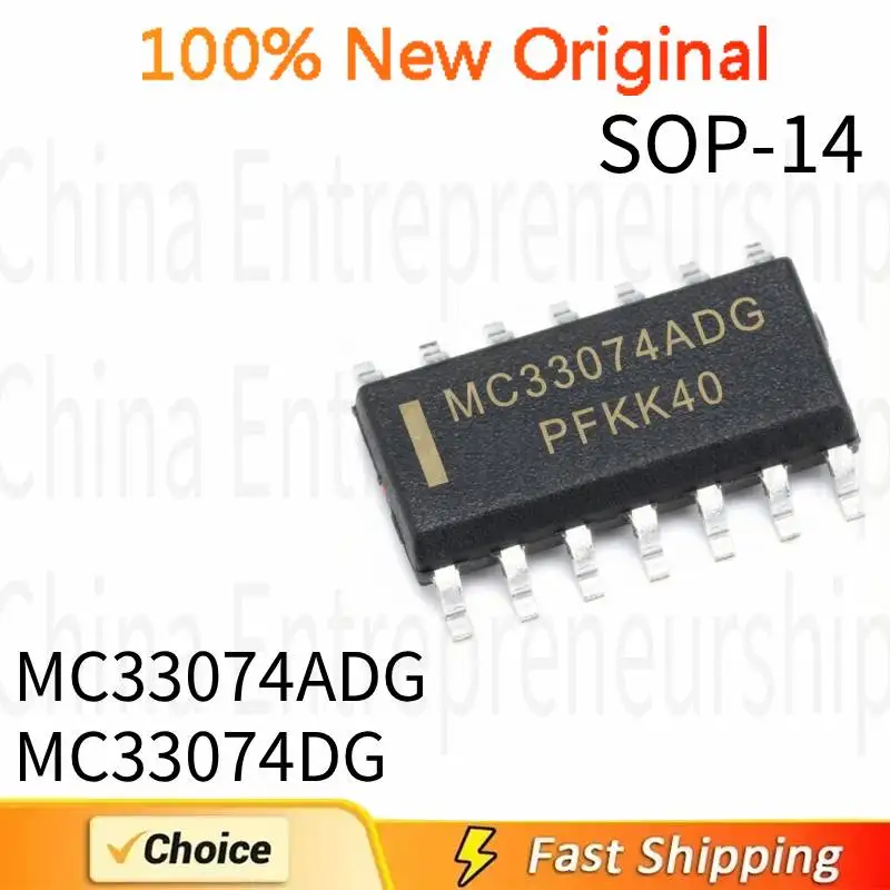5 PCS ﻿SOP-14 MC33074ADG MC33074DG ﻿SOP-14 SMD Linear amplifier chip 100%Quality Original/Quick delivery