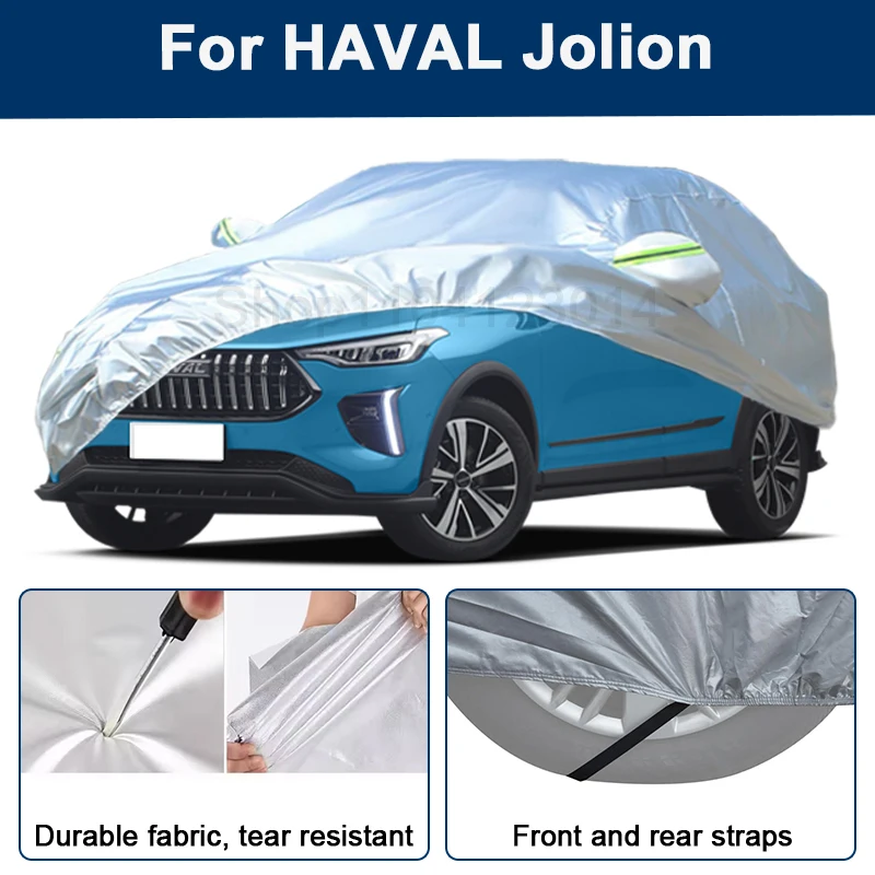 

Outdoor Full Car Cover For HAVAL Jolion with Reflective Strips Waterproof Snowproof Dustproof UV Protection Auto Accessories