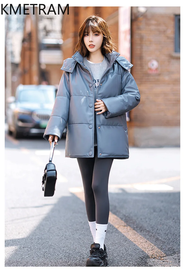 100% peau de mouton vers le bas manteaux femmes en cuir véritable doudoune avec capuche nouveau dans les vêtements d'extérieur vêtements d'hiver femme 2025 ·хо osnк