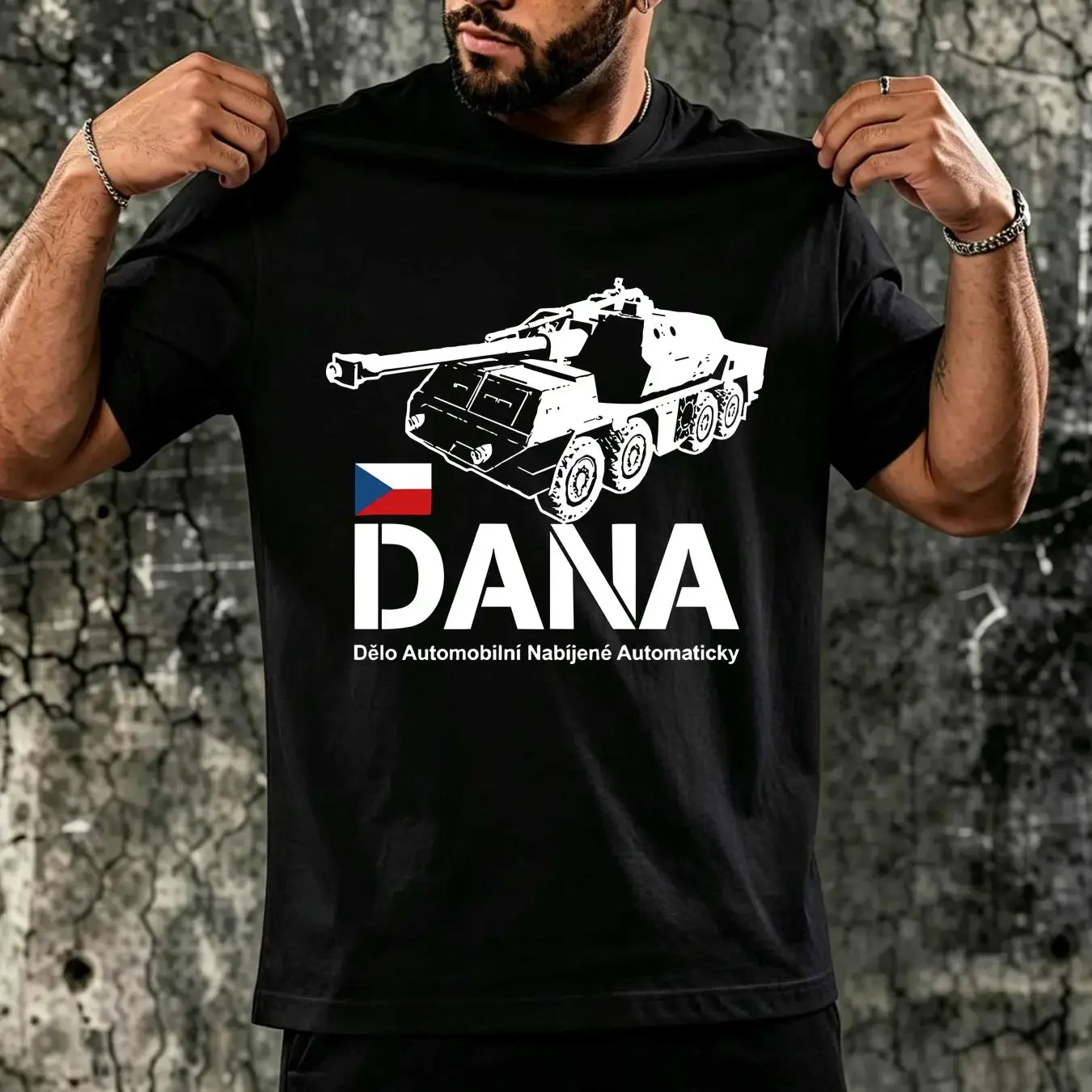 washed T Shirt DANA gun Czech Republic 152mm howitzer wheel tank CZ Delo 25736 long or short sleeves vintage Washed fashion