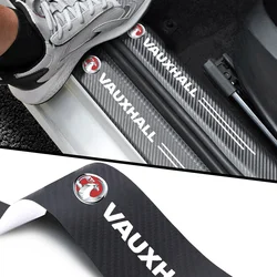 4pcs Car Sticker Door Carbon Leather Fiber Sill Plate For Vauxhall Opel Corsa D Astra G GTC J H Vectra