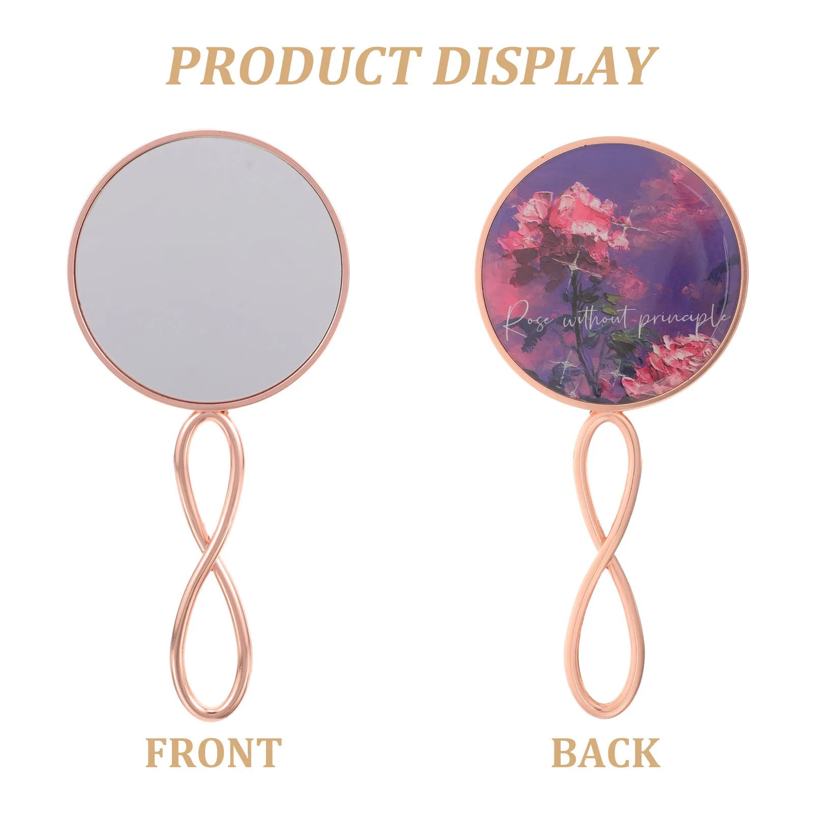 مرآة محمولة للنساء للمكياج، مرآة يدوية خفيفة الوزن للسفر، سطح معدني عاكس عالي الوضوح