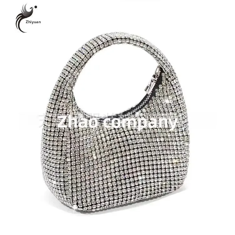 Bolso de mano pequeño con incrustaciones de diamantes a la moda, modelo para mujer, gran oferta, elegante bolso con diamantes incrustados de China continental