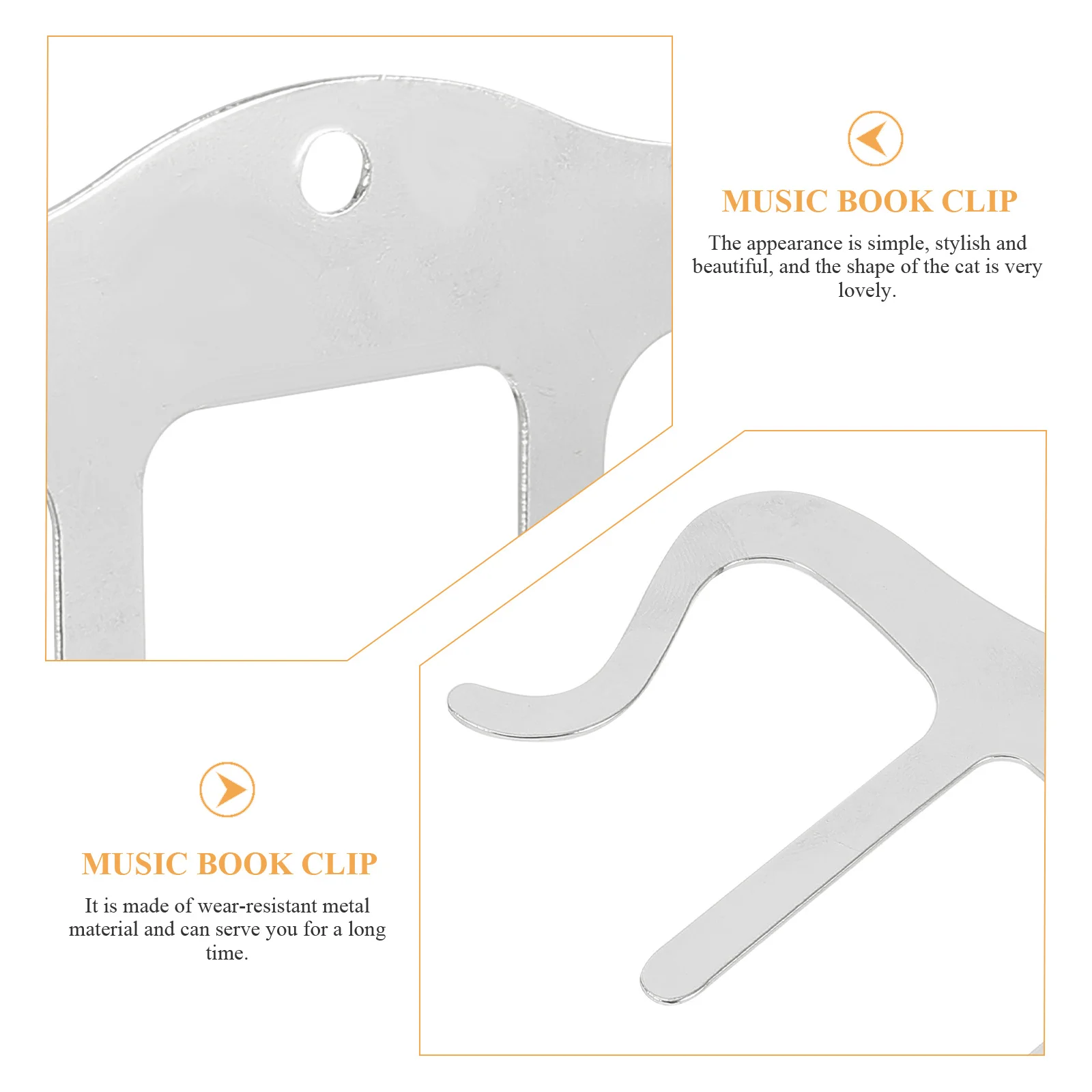 

Metal Music Book Holder Cat Design Durable Page Clamp Simple Music Score Clip for Reading Books Manuals Metal Memo Clip
