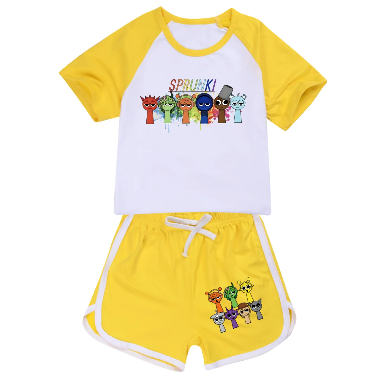 Sprunki Kids Clothes Summer Baby Girls Game Incredibox T shirt Pants Set Boys Casual Short Tops Suit toddler Children Pajamas