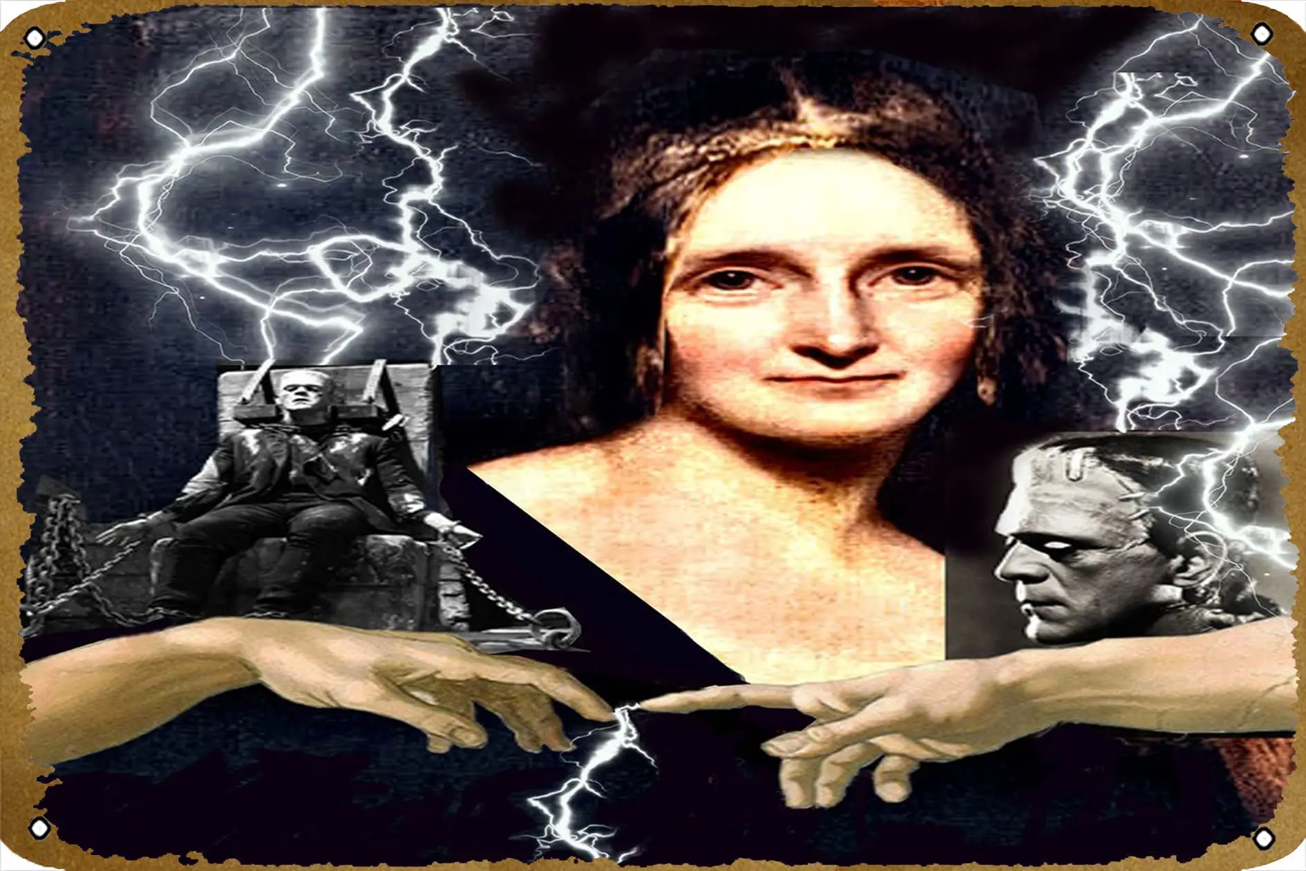 Жестяной винтажный металлический знак с изображением Мэри Шелли Франкенштейна для мужчин и женщин, табличка, Настенный декор для бара, паба, дома, кафе, 8x12 дюймов