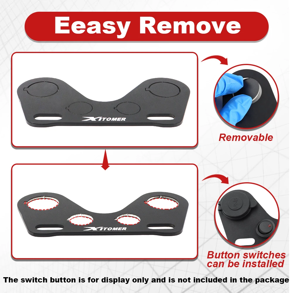 Fit For Suzuki V-strom 800 2023 2024 2025 V-strom800 Motorcycle Black Dash Bare Panel Cover Protector Aluminum Auxiliary Shelves
