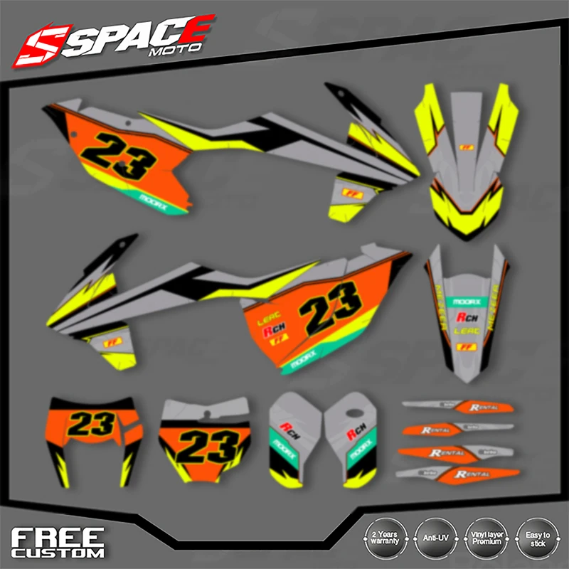 

SPACE Custom Motorcycle Graphics Background Decal for KTM EXC125 250 300 350 450 2016-2018 SXF 2017-2019 Decals Stickers Kits 06