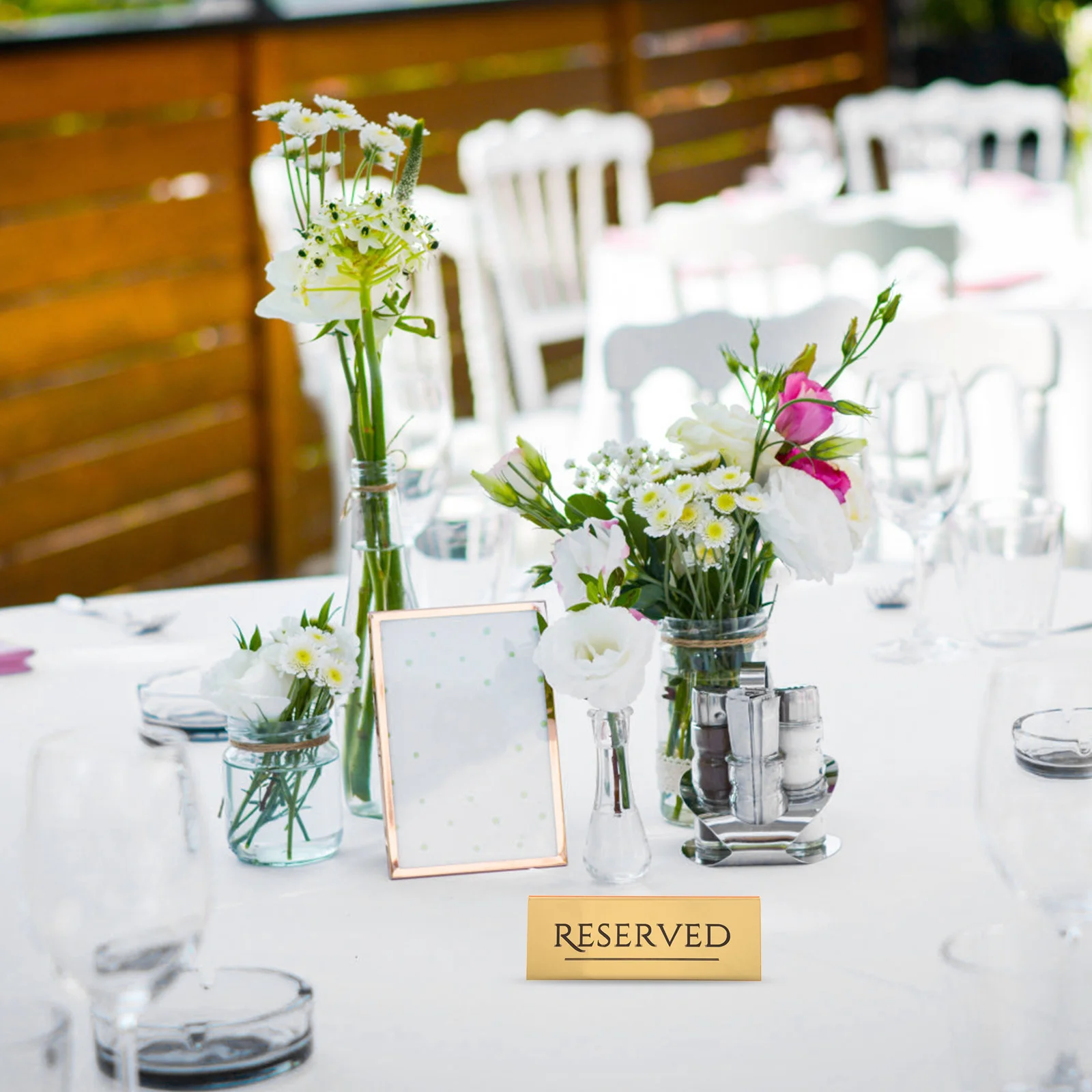 

2Pcs Reserved Seats Acrylic Sign Elegant Wedding Reserved Seating Signs for Restaurant Party Table Decoration Table Signs