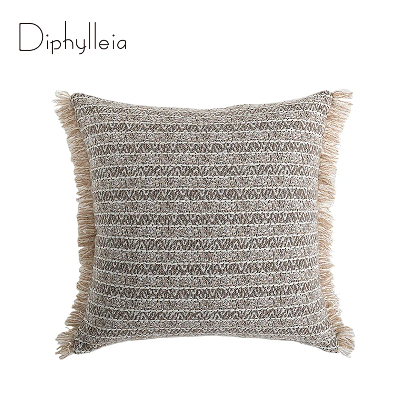 

Diphylleia Soft Boho Tassel Pillowcase With Tufted Fringe Tassels Trim Cushion Cover For Farmhouse Sofa Couch Modern Living Room