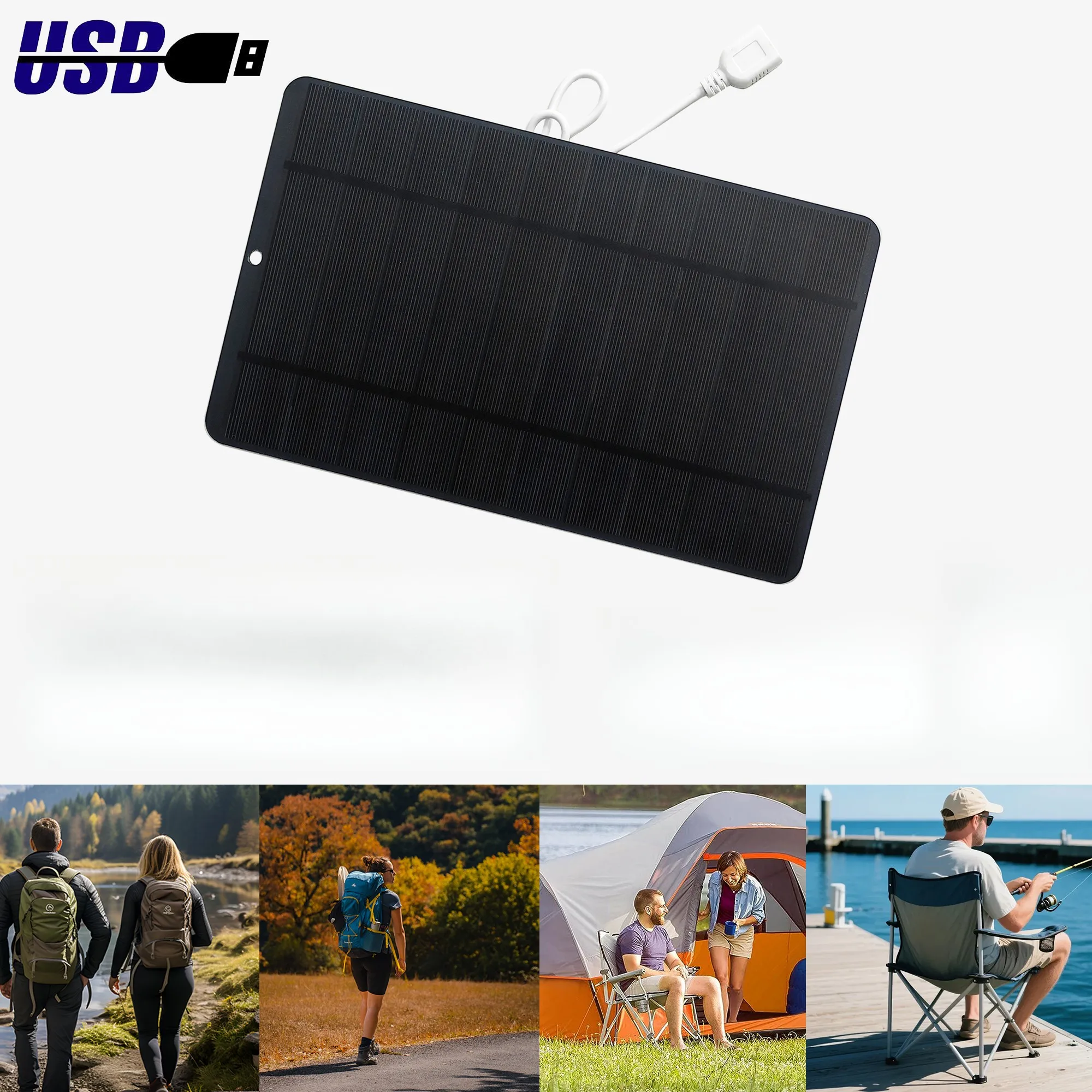 5V 6W Solar Panel Charger for Mobile Phones USB Powered Outdoor Energy Harvesting Device for Camping Hiking and Remote Locations