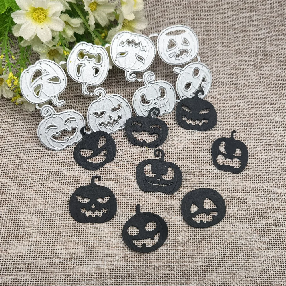 8pcs Halloween Pumpkin Metal Cutting Dies Stencils For DIY Scrapbooking Decorative Embossing Handcraft Die Cutting Template