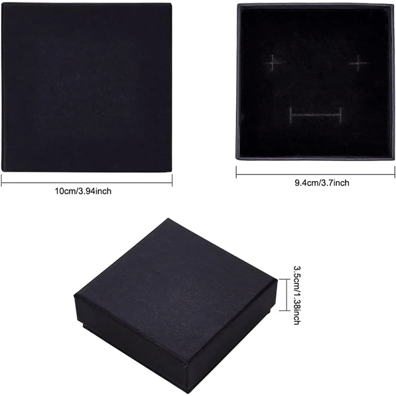 24 Pack Jewelry Ring Boxes Kraft Square Boxes