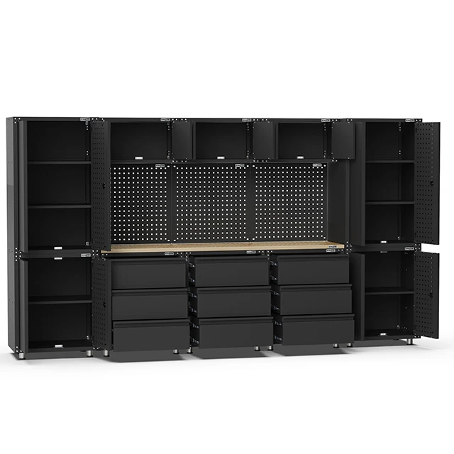 Kinbox 14pcs Workbench Tool Chest/Garage Tool Cabinet Group Hanging With Tool Holder for Workshop Garage Storage