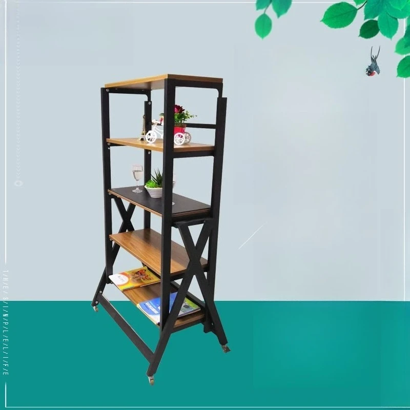 Shelf edge dining table folding flower stand modern simple flip creative multi-functional deformation dining table