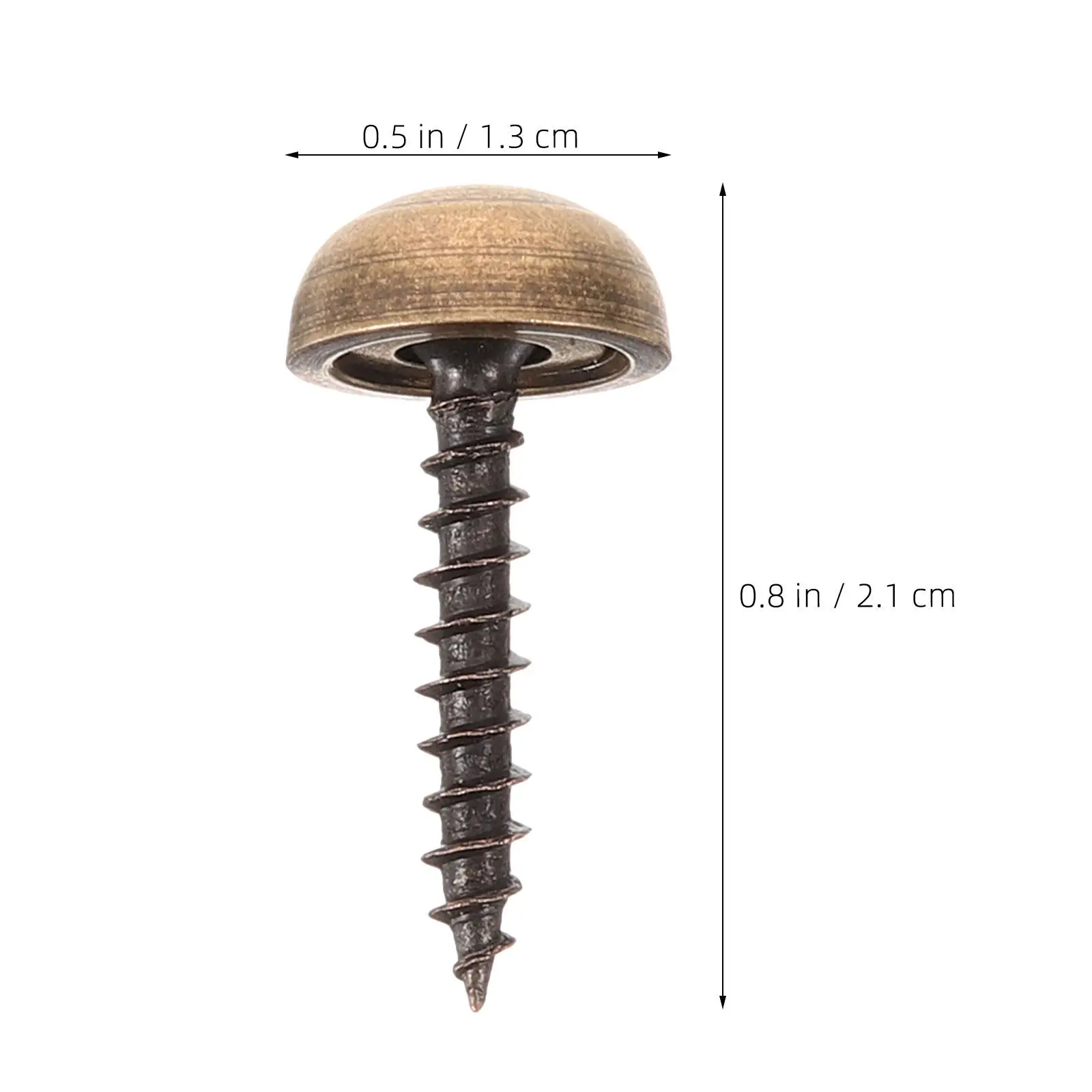 16Pcs Brass Decorative Screws Bronze Caps Mirror Fixing Self Tapping Upholstery Tacks Furniture Painting Repair Screws