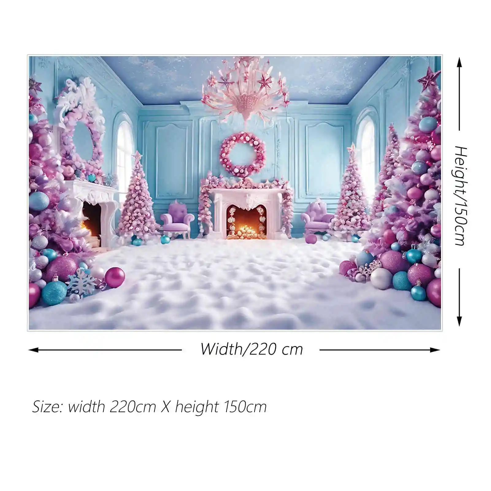 MOON.QG 크리스마스 퍼플 핑크 크리스마스 트리 배경, 어린이 2024 서양식 거실 배경, 파티 사진 용품