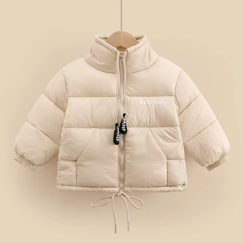 Trendy Children\'s Autumn Winter Down Jacket High Neck Zipper Smooth Warm Thick Coat Korean Style Kid Boy Baby Girl Parka