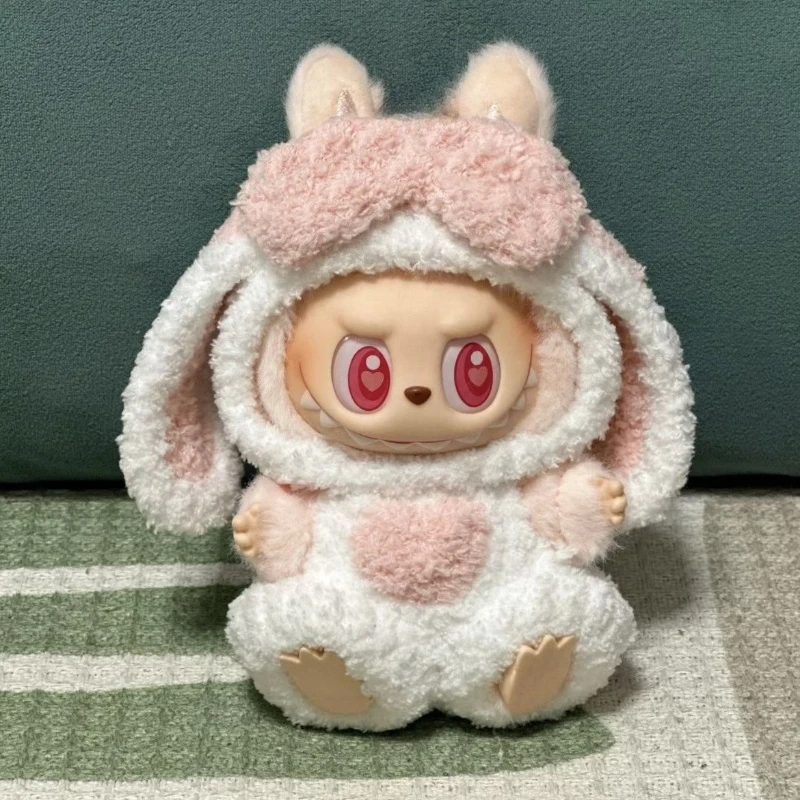 

Doll Clothes for Labubu 17cm V1 V2 V3 Doll Clothes Bunny Headband Overalls Two-piece Set Cute Cartoon Dress Up Accessories Gifts