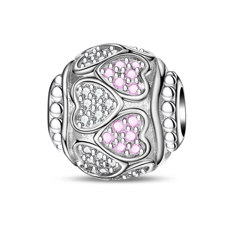 Trendy 925 Sterling Silver Heart Girl Charms Bead Fit Original Bracelet DIY Women Party Jewelry Gift