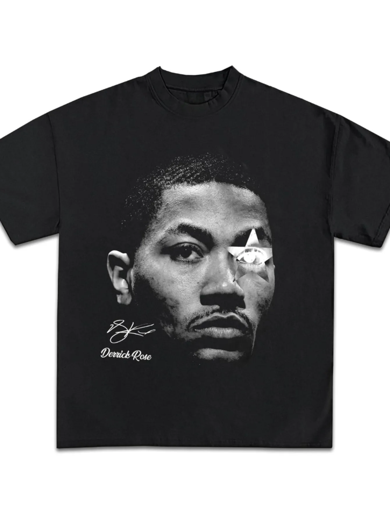 

D Rose Graphic T Shirt Y2K Vintage Basketball Rap Premium Heavyweight Shirt Fashion T-shirt Round Neck Short Sleeve Top