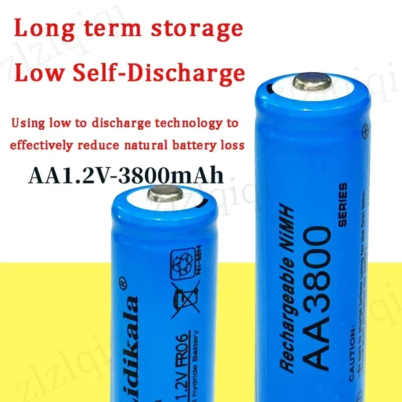 Pile alcaline au dégrad- hydrogène, pile aste pour appareil photo, jouet d'horloge, haute qualité, 1.2V, AA, 3800mAh, 1.2V