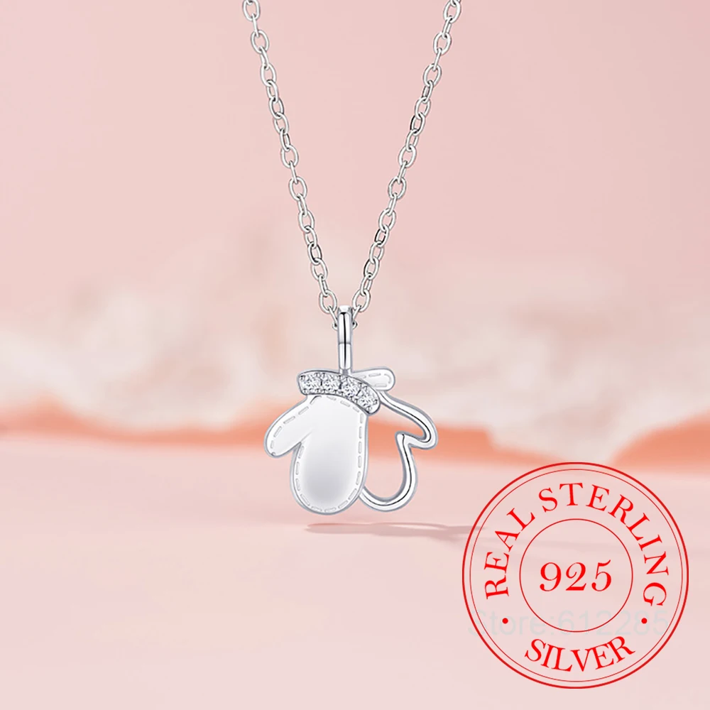 

Ювелирные изделия из стерлингового серебра 925, рождественские перчатки, кулон, ожерелье для женщин, цепочка на ключицы, ювелирное изделие на день рождения, свадьбу, вечеринку, подарок