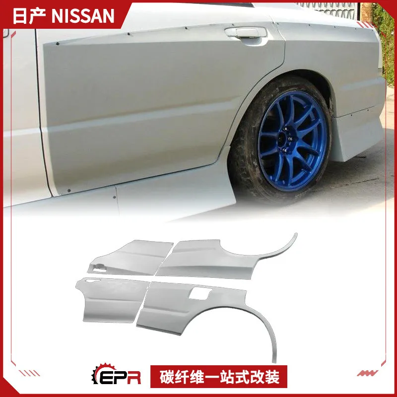 

Подходит для модификации автомобиля Nissan Skyline GTT R34, полимерное волокно, 4-дверная задняя широкая установка для бровей