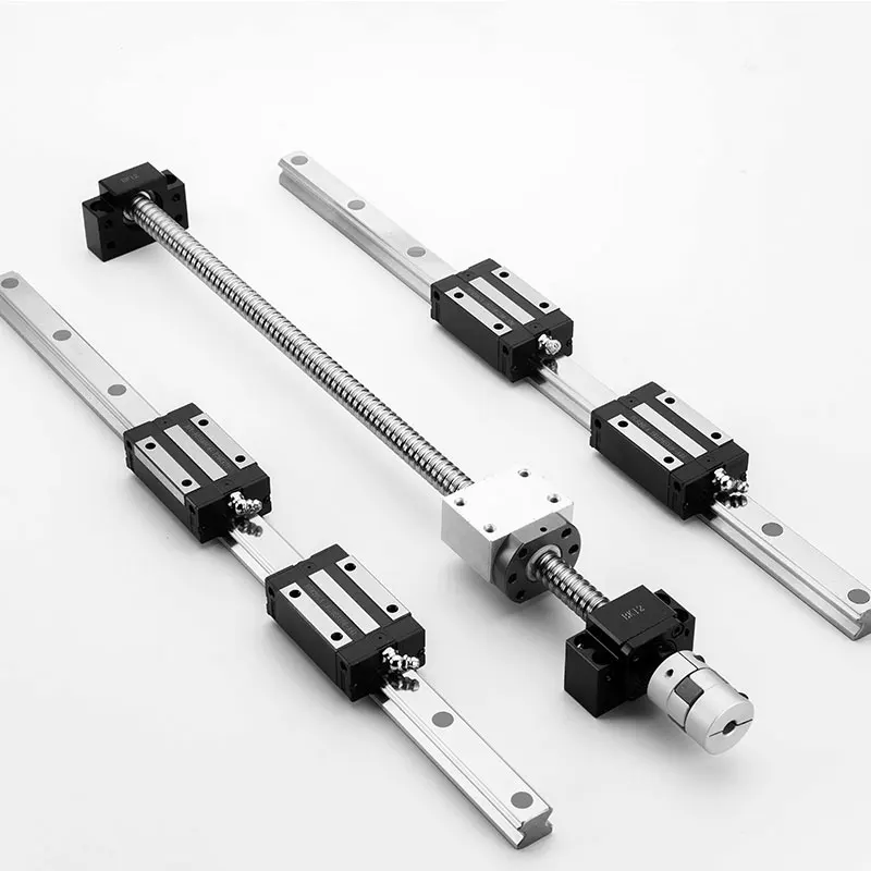 HGR15 Square Linear Guides Rail 2set HGR15+ Block HGH15CA/HGW15CC+SFU1605 Ball Screw lead 5mm+ BKBF12 CNC Linear Actuator