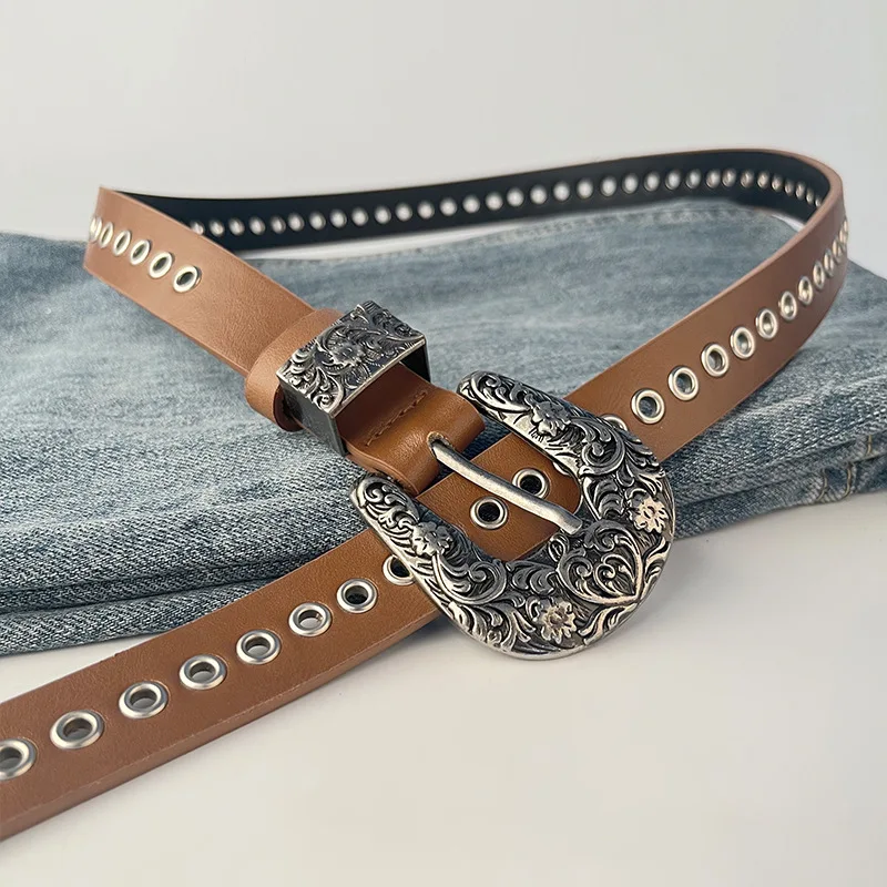 المرأة خمر جلد طبيعي مصمم مشد الإناث Cummerbund معطف حزام فستان Decration حزام ضيق J838