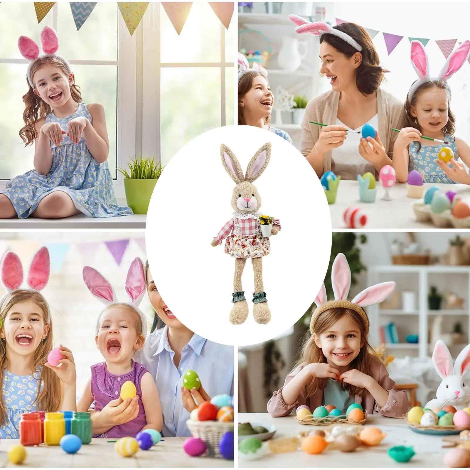 Creative Easter Long-Legged Rabbit Plush Toy Cute Doll Children Accompany Sleeping Doll For Kids Birthday Gift