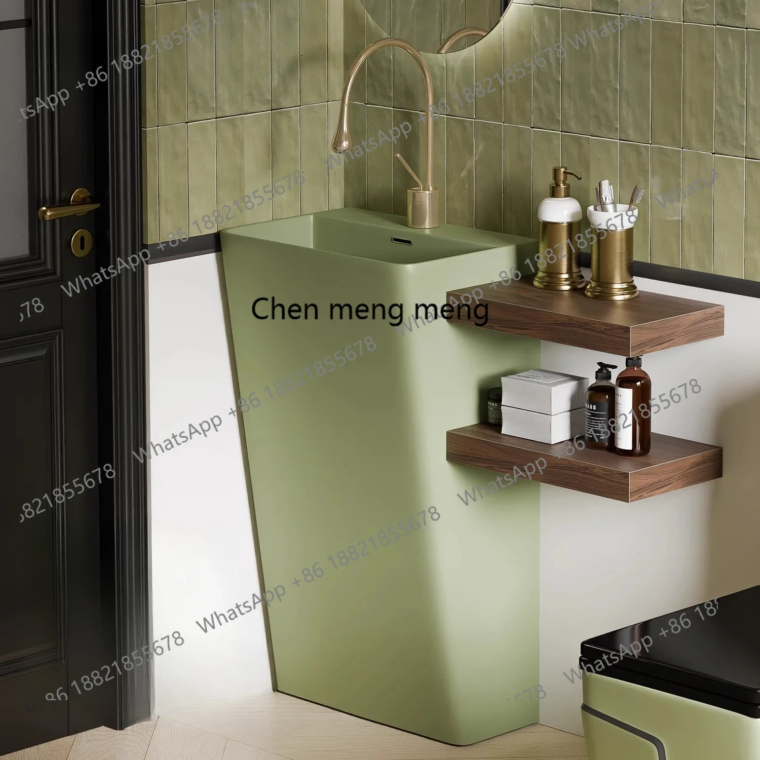 X  Double-layer slate column basin, bathroom, balcony floor-to-ceiling hand washing, washbasin