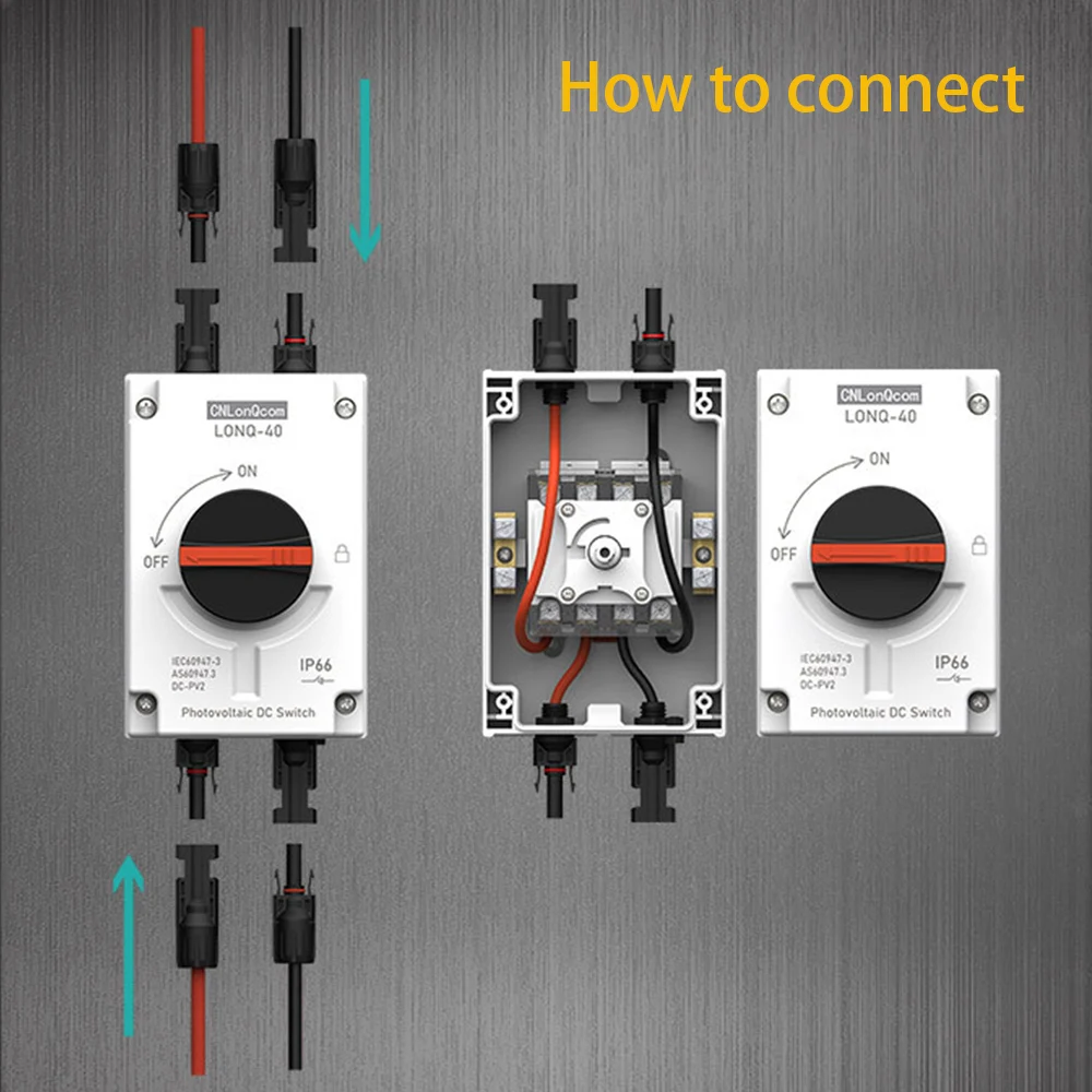 Potovoltaic Solar DC Isolation Switch 4P 1000V 32A PV Solar Switch  UKPM Rotating Handle IP66 Waterproof  Dustproof EKD7