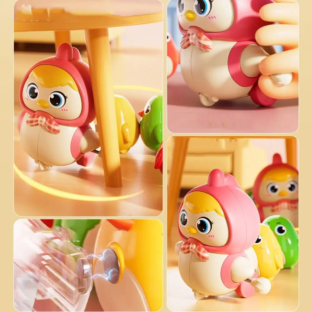 Movable Chicken Clockwork Toys Magnetic Adsorption Cartoon Anime Chicken Wind-up Toy Funny Interactive Swing Walk Crawling Toys