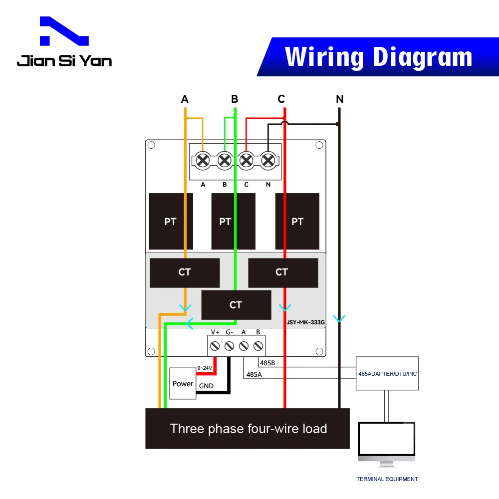 Imagem -05 - Bidirectional ac Power Energy Meter Module Jsy-mk333g 50ma63a 3p4w