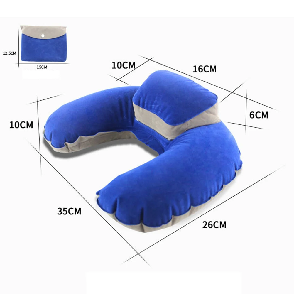 

Travel Inflatable Pillow Grey U Shape Neck Rest Cushion for Outdoor Camping Long Short Trips Reading Sleeping