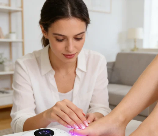 HZJ02 Wireless Nail Fungus Laser Device 905nm Infrared + 470nm Blue Light Cold Laser Therapy for Effective Nail Cleaning