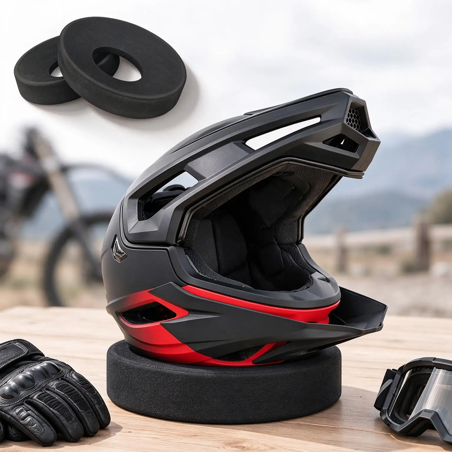 Multi-Function Helmet Ring Mat, Adult Motocross Riders, Workshop Garage Maintenance Shock-Resistant Knee Protection Pad