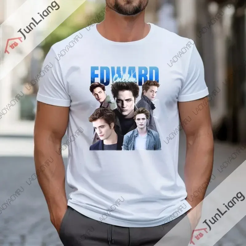 Edward Cullen Vintage 90 Tribute Twilight T-shirt Street Hip hop Top Unisex oversized short-sleeved clothing