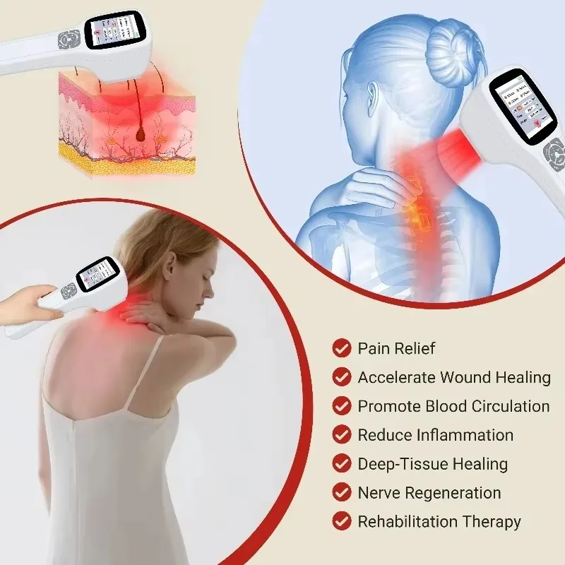 Toponechoice Cold Laser Infrared PBM Therapy Device 2500mW MLS Non-invasive for Knee Pain Backache Nerve Bruise Relief Treatment